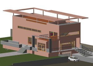 Reinterpretazione di Villa Bianca di Terragni , modello 3d e render con mentalray-