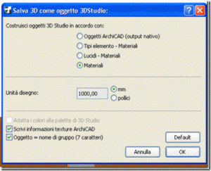 Gestione materiali da archicad a 3d studio max