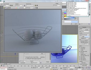 Render di una piccola scena con vray e 3d studio max