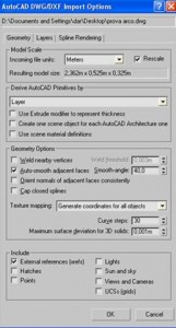 Importare oggetti curvi 3d da autocad a 3d studio max