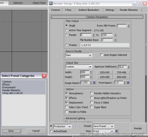 Vray e 3d studio max , salvare il settaggio render