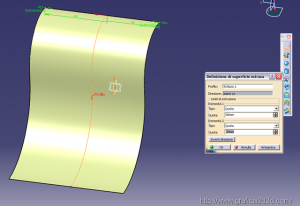 Catia v5 estrusione di una superfice