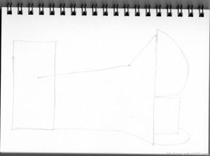 Disegni a matita : Cappella Ronchamp – Le Corbusier