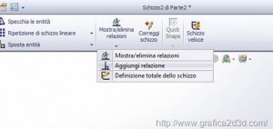 Solidworks creare relazioni nel disegno