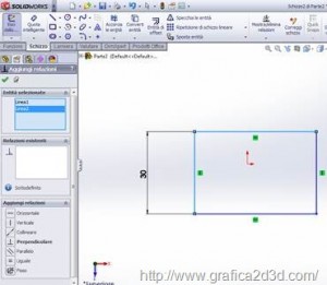 Solidworks creare relazioni nel disegno