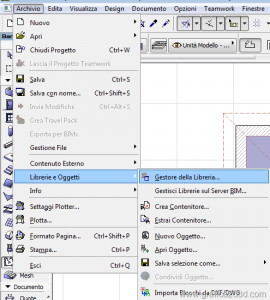 Archicad ricaricare le librerie di default