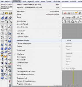 Inserire un immagine come blueprints in rhinoceros