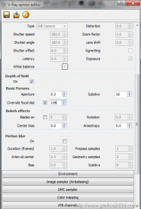 Depth of field con vray in rhinoceros