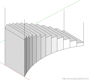 Balaustra curva con sketchup