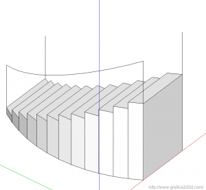 Balaustra curva con sketchup
