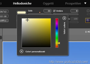Rendering artlantis 5 : illuminazione esterno settaggio heliodon