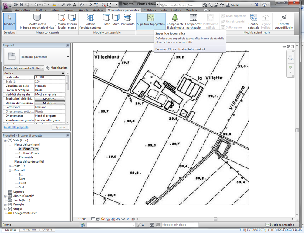 Modellare un terreno con revit con punti quotati Modellare un terreno con revit con punti quotati