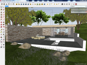 Making of  sketchup  vray  stone house 02