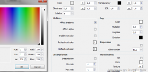Vetro satinato con sketchup e vray