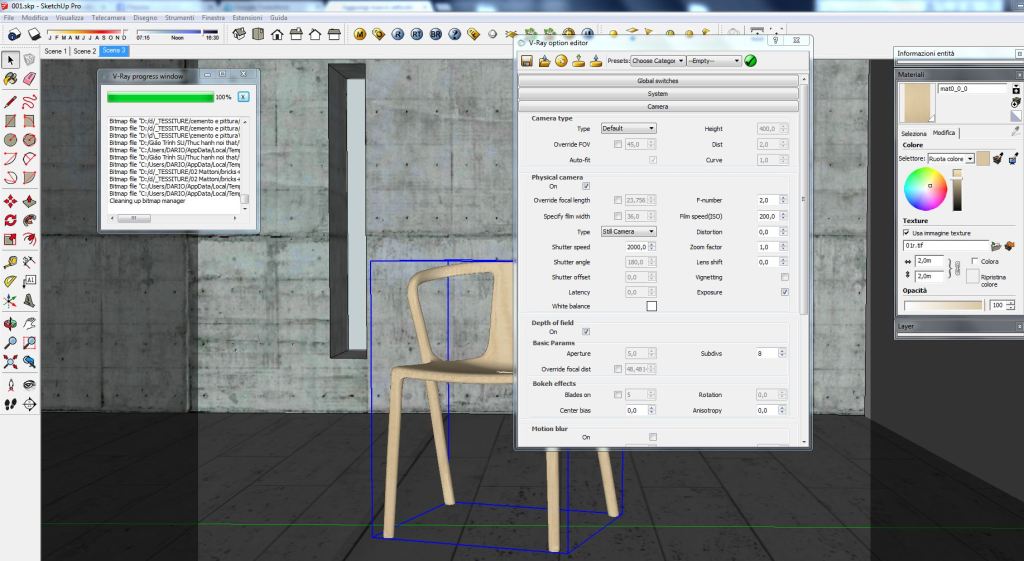 Dof vray sketchup test