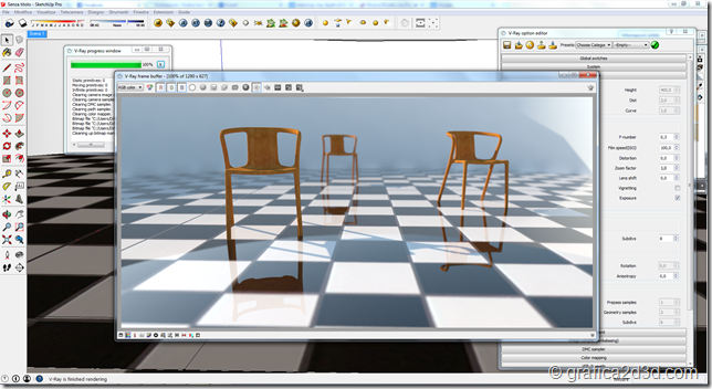 Vray sketchup: Depth of field sfocatura di campo