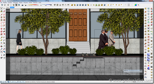 Exterior office vray sketchup setting scene