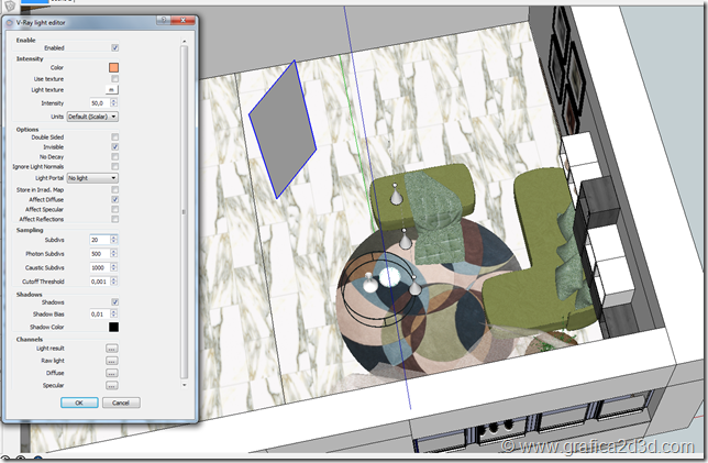 Interior tutorial vray sketchup House P.
