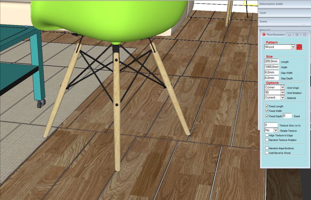 Plugin sketchup FloorGenerator per creare pavimentazioni 3d
