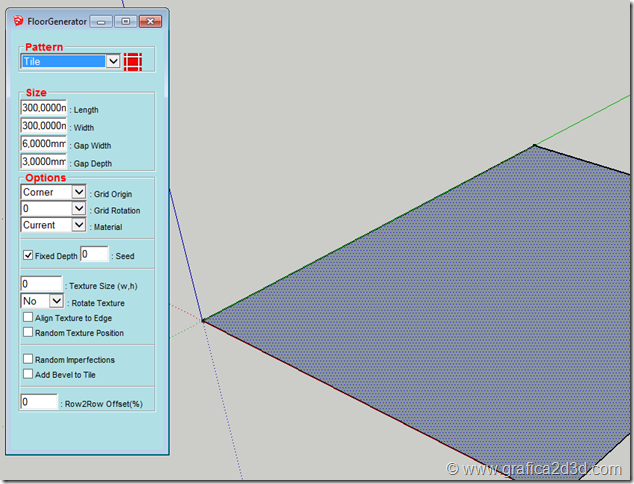 Plugin sketchup FloorGenerator per creare pavimentazioni 3d