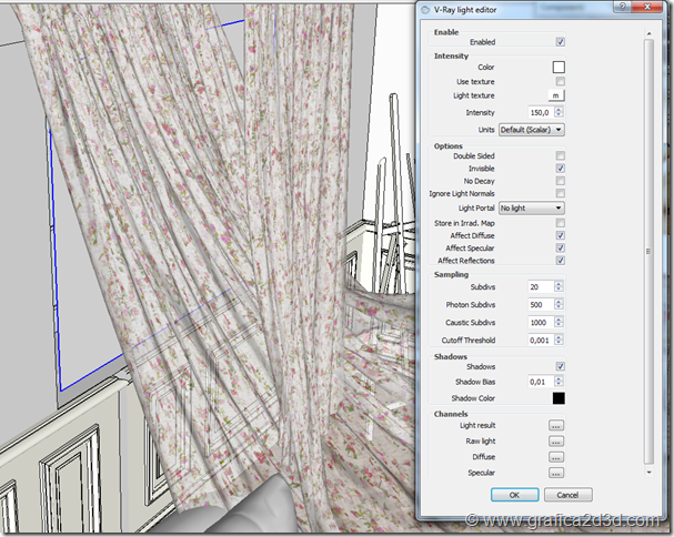 Vray sketchup tutorial scena interno 131