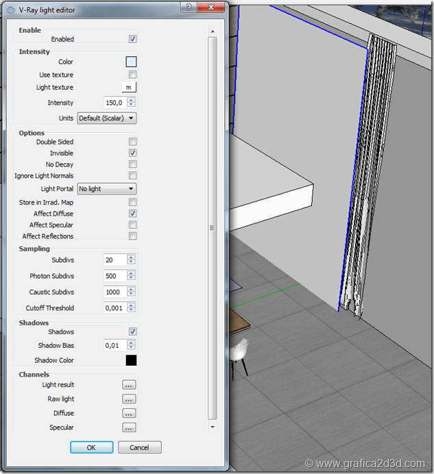 Scena studio #144 per corso vray sketchup
