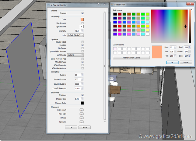 Scena studio #144 per corso vray sketchup