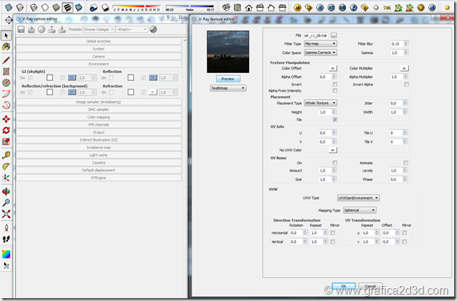 Vray sketchup Padiglione di Barcellona di  Mies van der Rohe