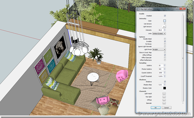 Interior vray sketchup 157 tutorial scene