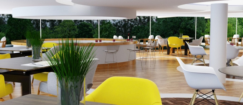 Sala ristorante vray per sketchup