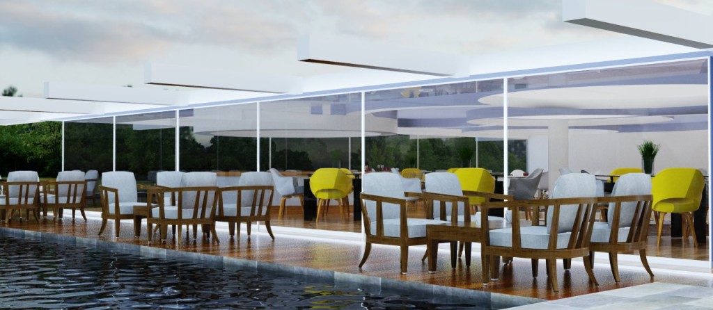 Sala ristorante vray per sketchup