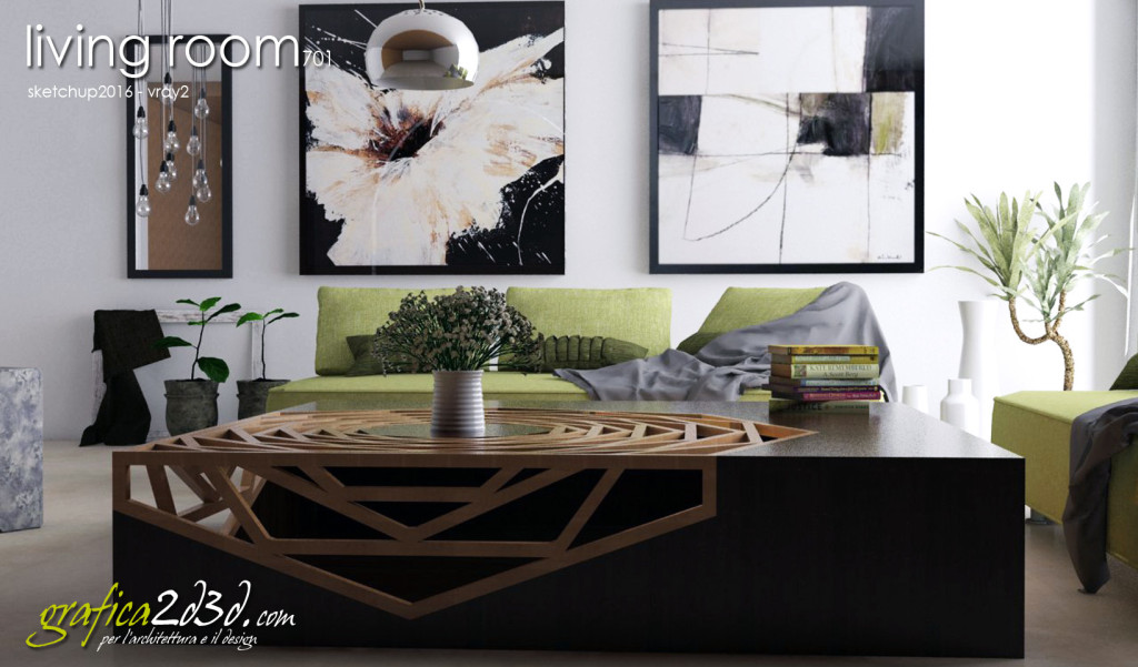 Living room vray sketchup