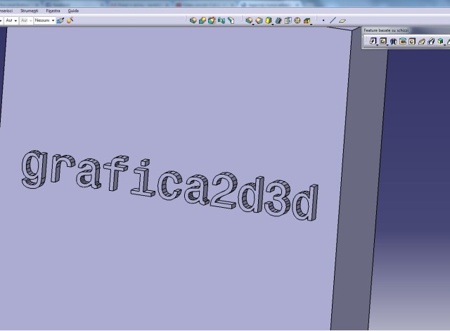 Catia v5 creare un testo in rilievo