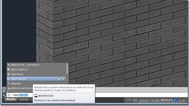 Autocad 3D applicare materiale ad una faccia di un solito