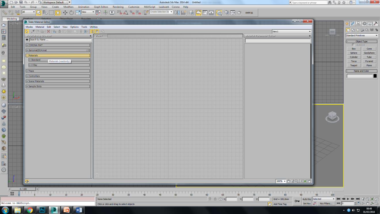 Ripristinare i materiali in 3d studio max