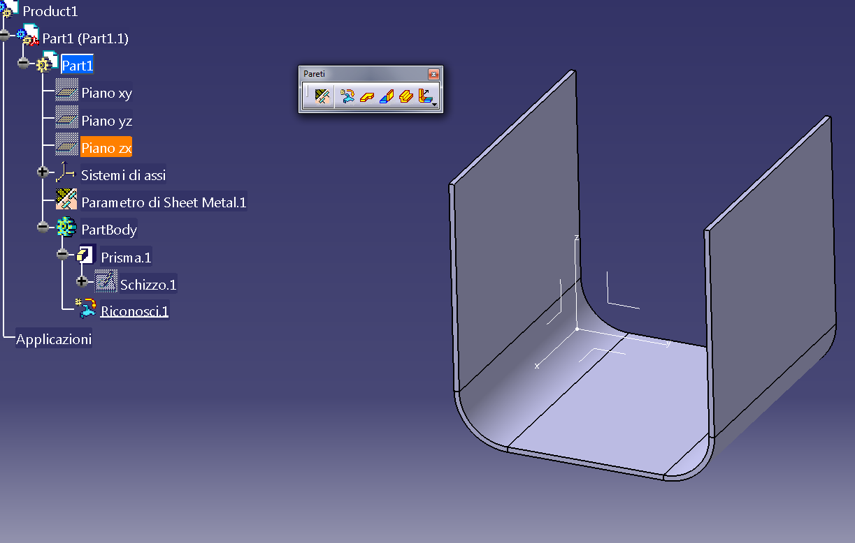 Catia v5 riconoscimento lamiera sheet metal design