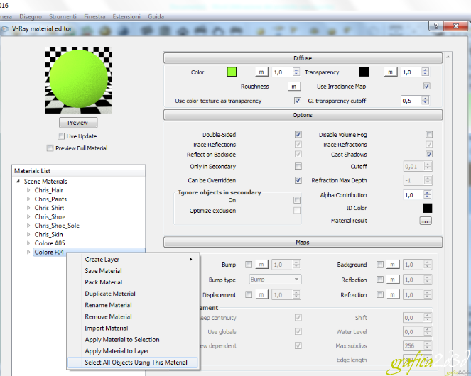 Sostituire un materiale di vray sketchup con un altro