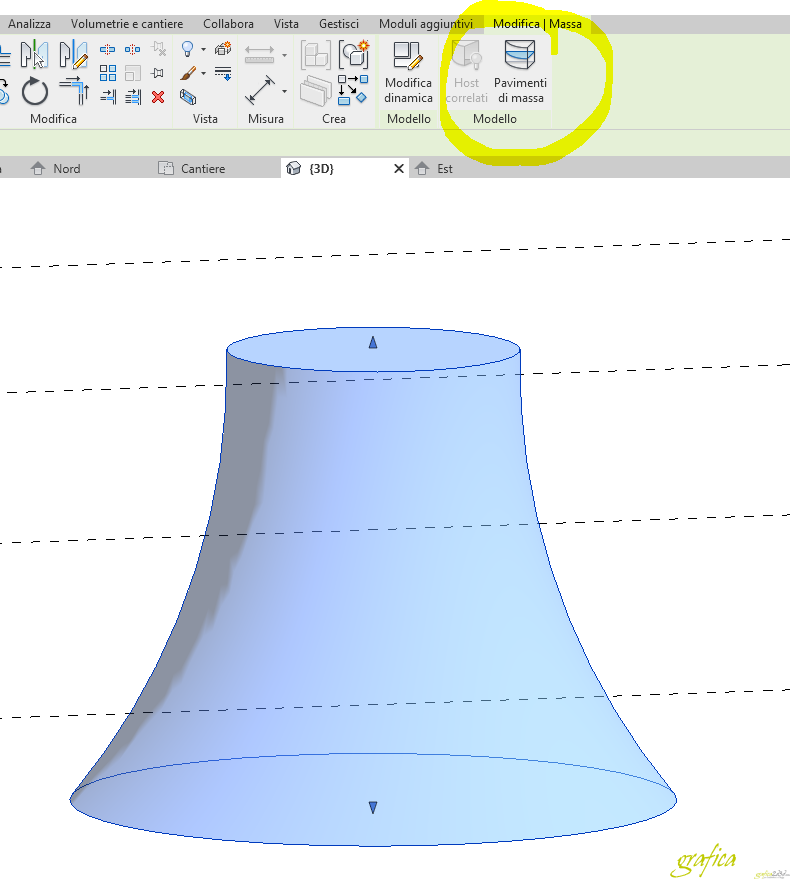 revit 2019 creare un edificio con le volumetrie
