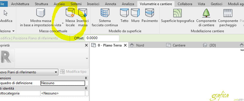 revit 2019 creare un edificio con le volumetrie