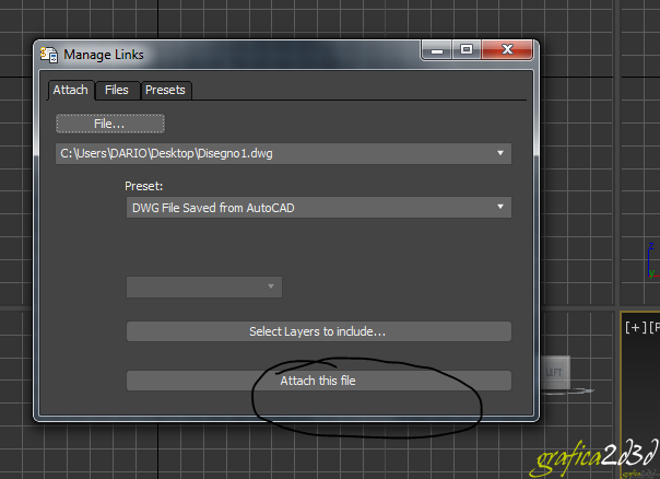 Importare in 3d studio un file DWG aggiornabile