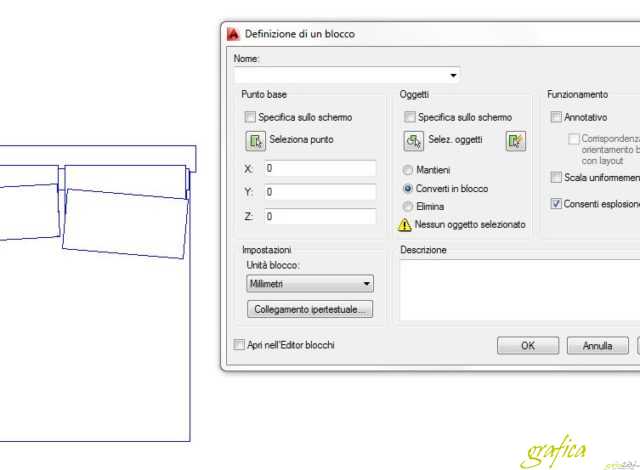 Creare e inserire un blocco autocad
