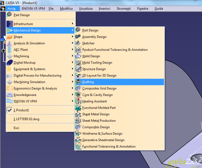 Come mettere in tavola un disegno con catia v5