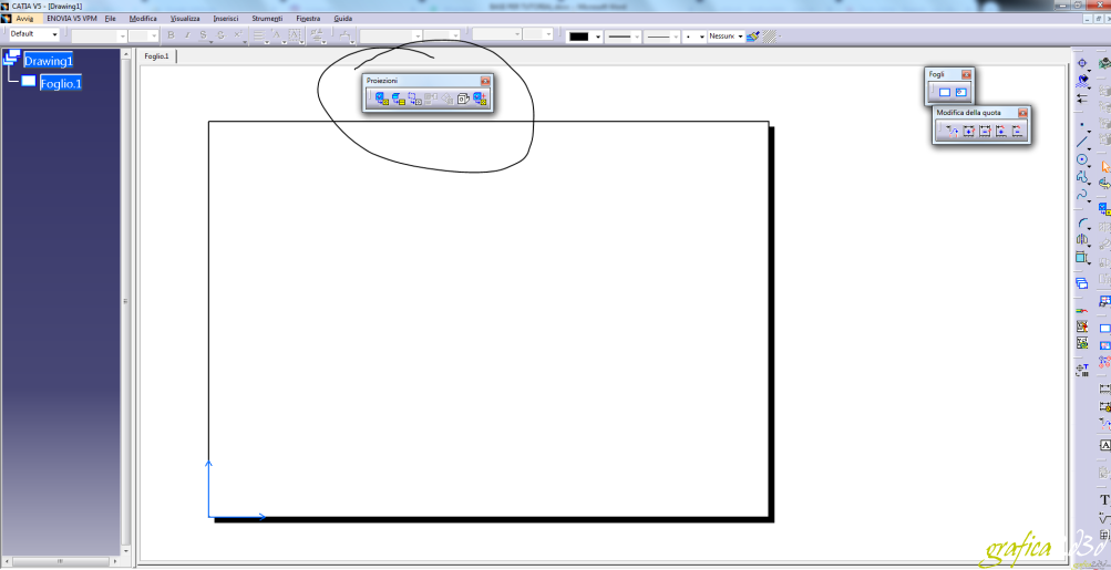 Come mettere in tavola un disegno con catia v5