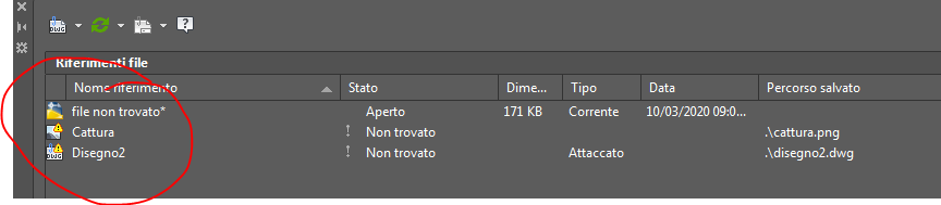 Correggere i collegamenti non validi con autocad