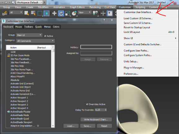 Comandi da tastiera 3d studio max