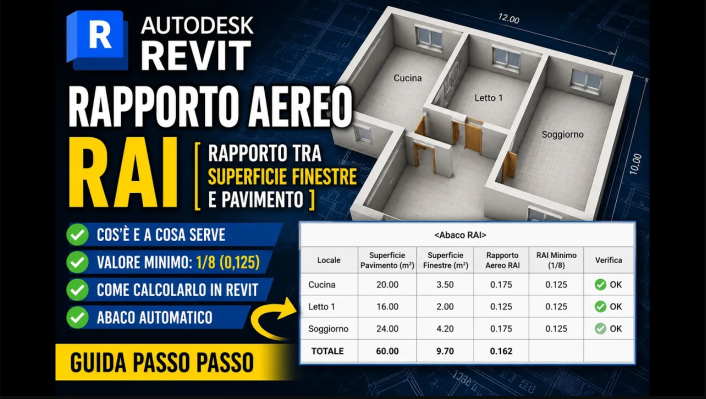 AUTODESK REVIT: Come Calcolare il RAPPORTO AEREO ILLUMINANTE (RAI) con un ABACO AUTOMATICO