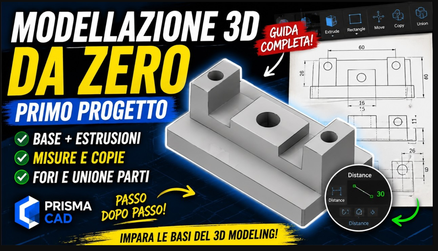 MODELLAZIONE 3D con AutoCAD: GUIDA BASE COMPLETA per PRINCIPIANTI