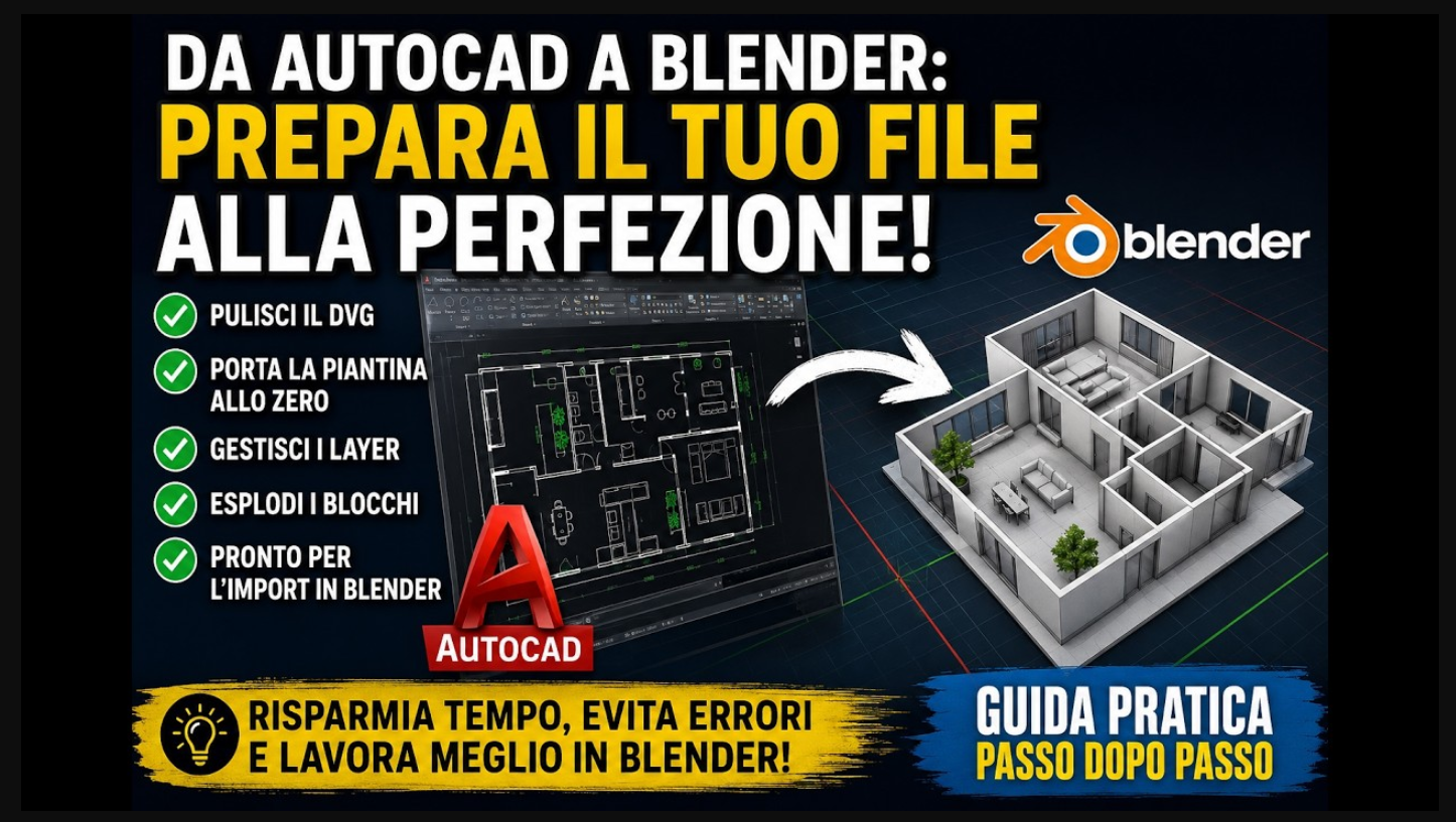 Da AutoCAD a Blender: PREPARA il tuo DWG/DXF nel modo CORRETTO!