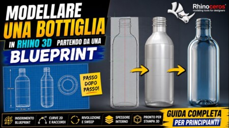 MODELLARE una BOTTIGLIA in RHINO 3D partendo da una BLUEPRINT