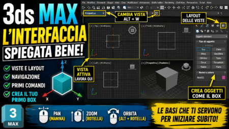 3ds Max per Principianti: Interfaccia, Viste, Navigazione e Primi Comandi | Corso Base